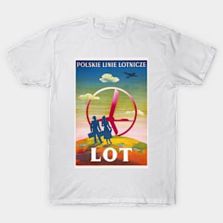 Polskie Linie Lotnicze LOT Vintage Poster T-Shirt